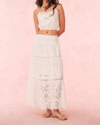 Loveshackfancy - Miloti Eyelet Lace Maxi Skirt