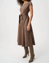 Joseph Ribkoff - Scuba Suede Belted Midi Dress