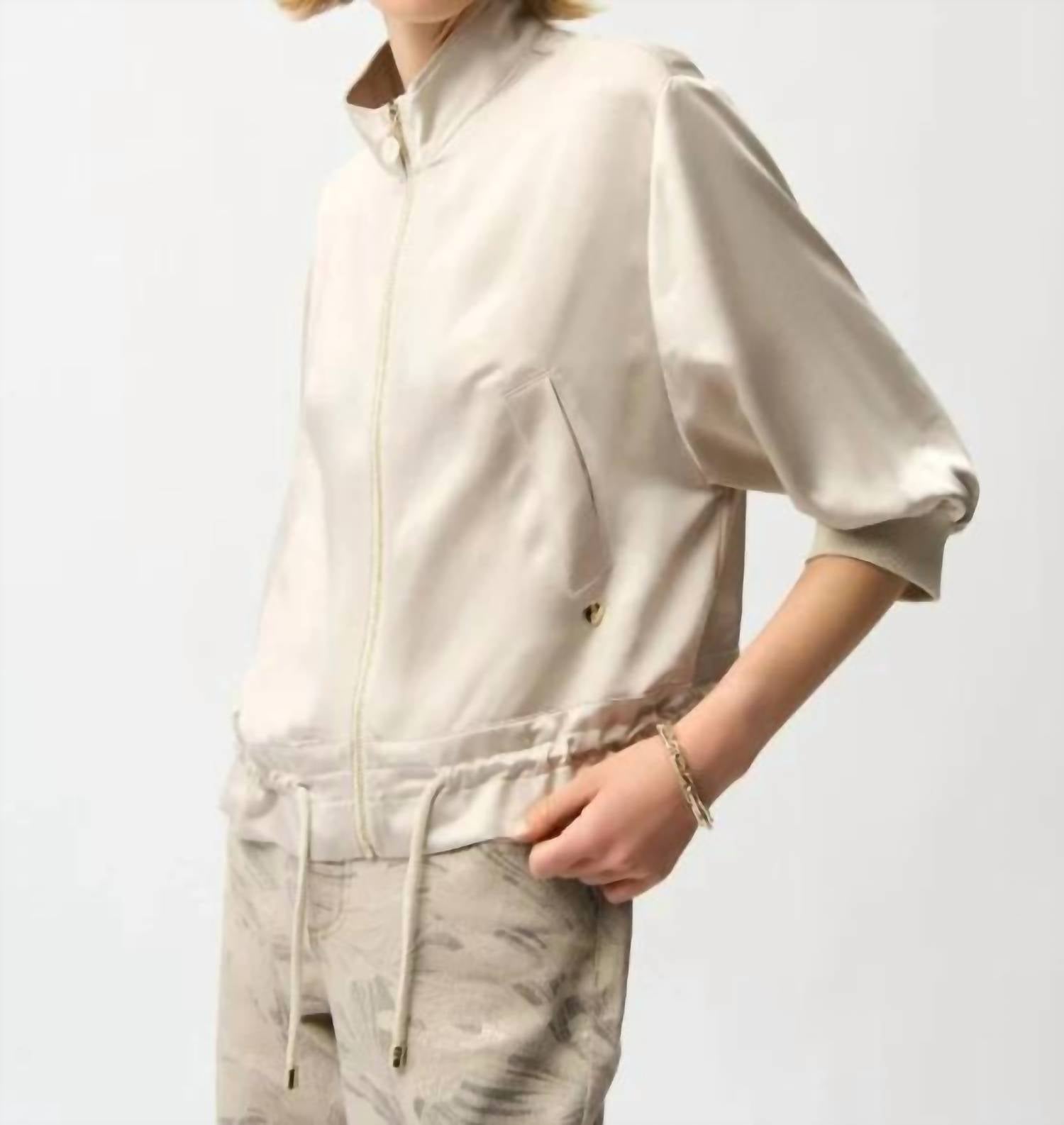 Joseph Ribkoff - Satin Boxy Blouson Jacket