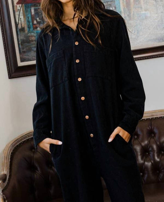 Bucketlist - Long Sleeve Denim Jumpsuit