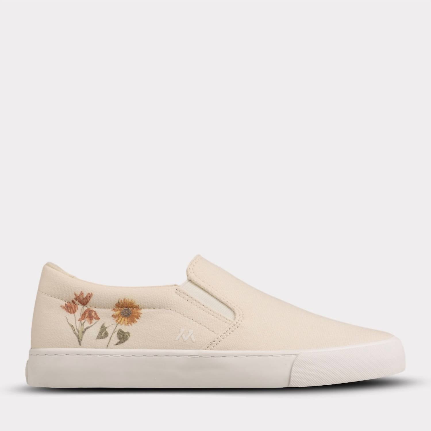 Mykos Women's Piper Slip-on Shoe in cream - women's sneaker - detail view