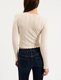 Daze - Bunny Pointelle Top