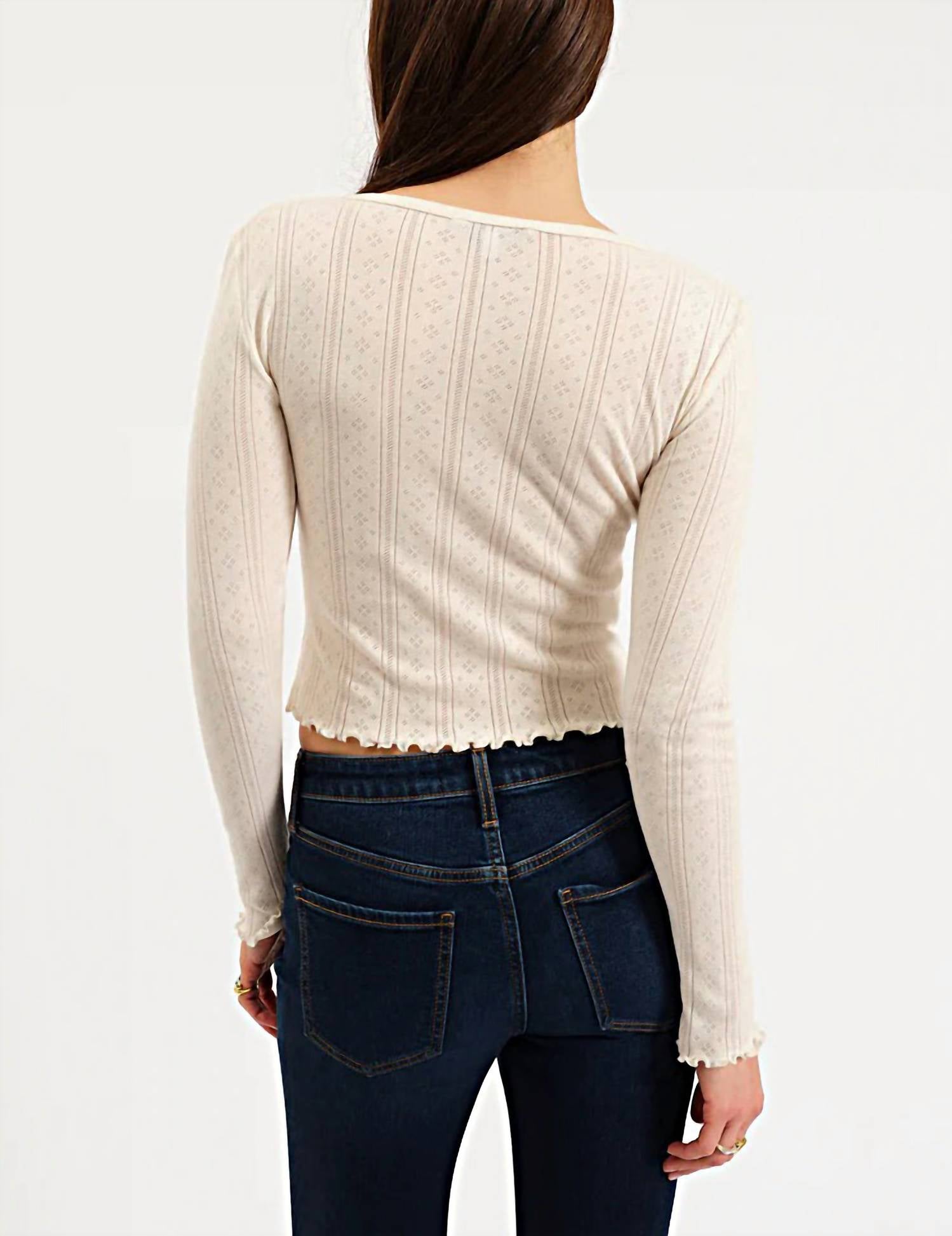 Daze - Bunny Pointelle Top
