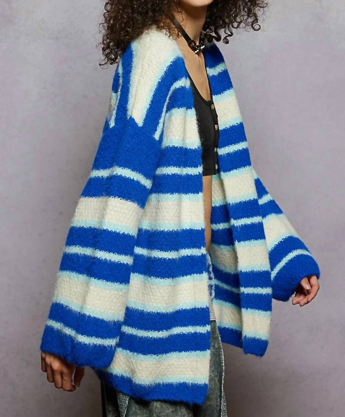Pol - RYDER STRIPED CARDIGAN