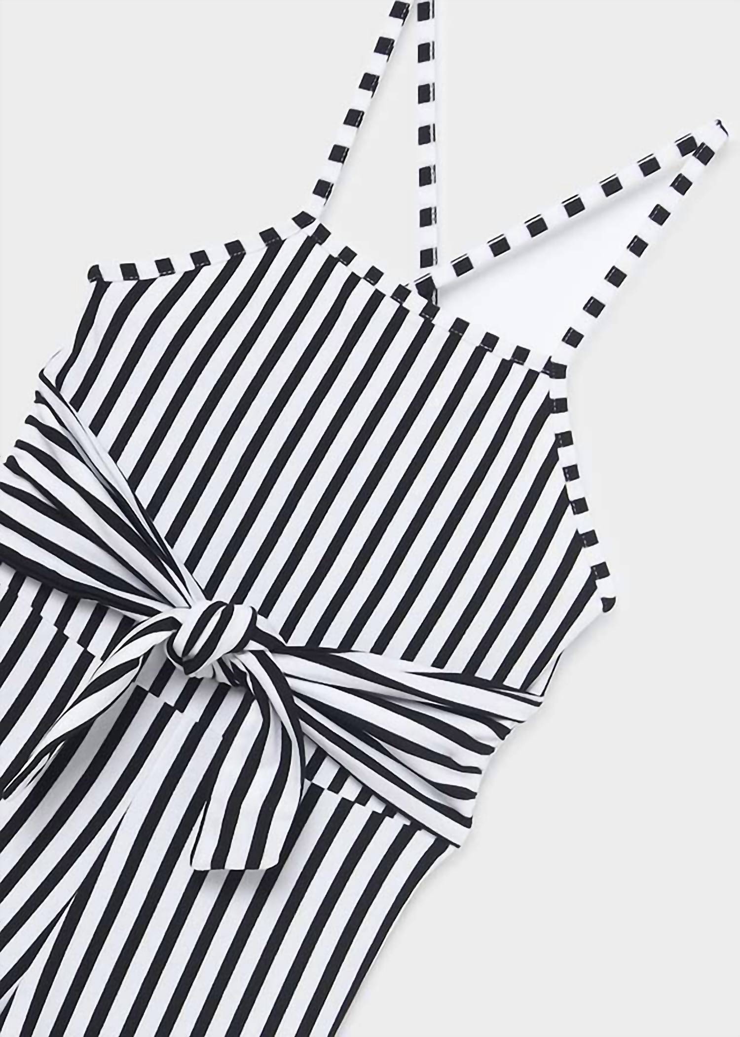 Mayoral - Kids Stripes Tie Waist Jumpsuit