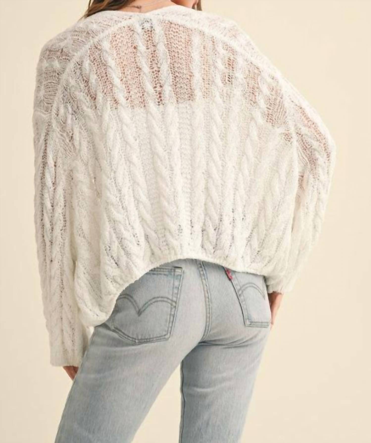 Miou Muse - Load Off Cable Knit Cardigan