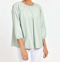 Dolce Cabo - Blakely Faux Leather Puff Sleeve Top