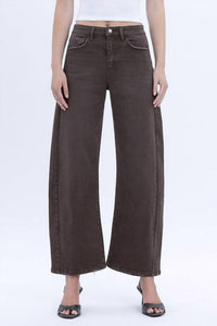 VERVET BY FLYING MONKEY Super High Rise Ankle Barrel Jean in toasted - women's jeans