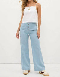 Naked Zebra - Tencel Wide Leg High Waisted Pants