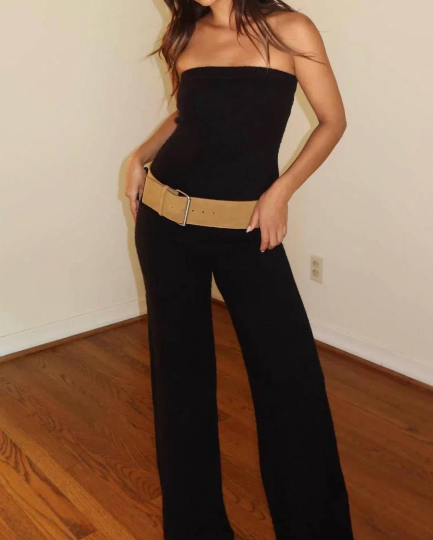 Et Clet - Black Knit Strapless Jumpsuit