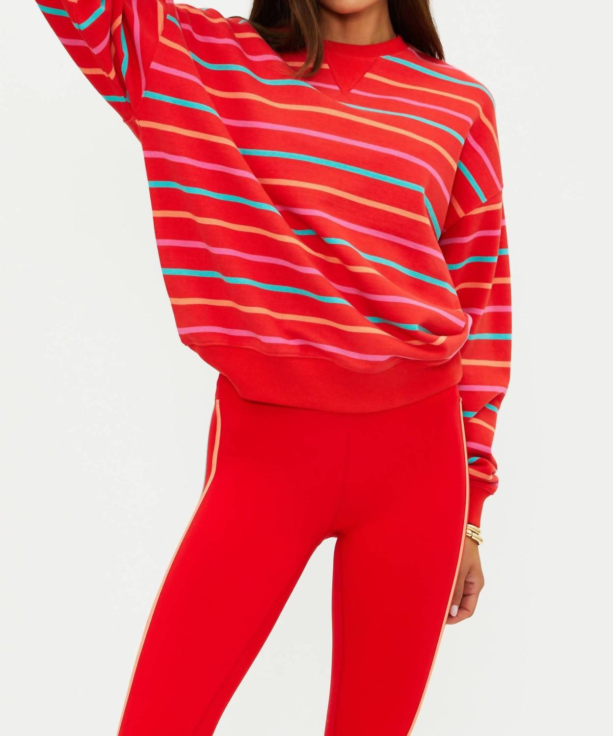 Beach Riot Devyn Oversized Sweatshirt in strawberry sunset stripe - women's top