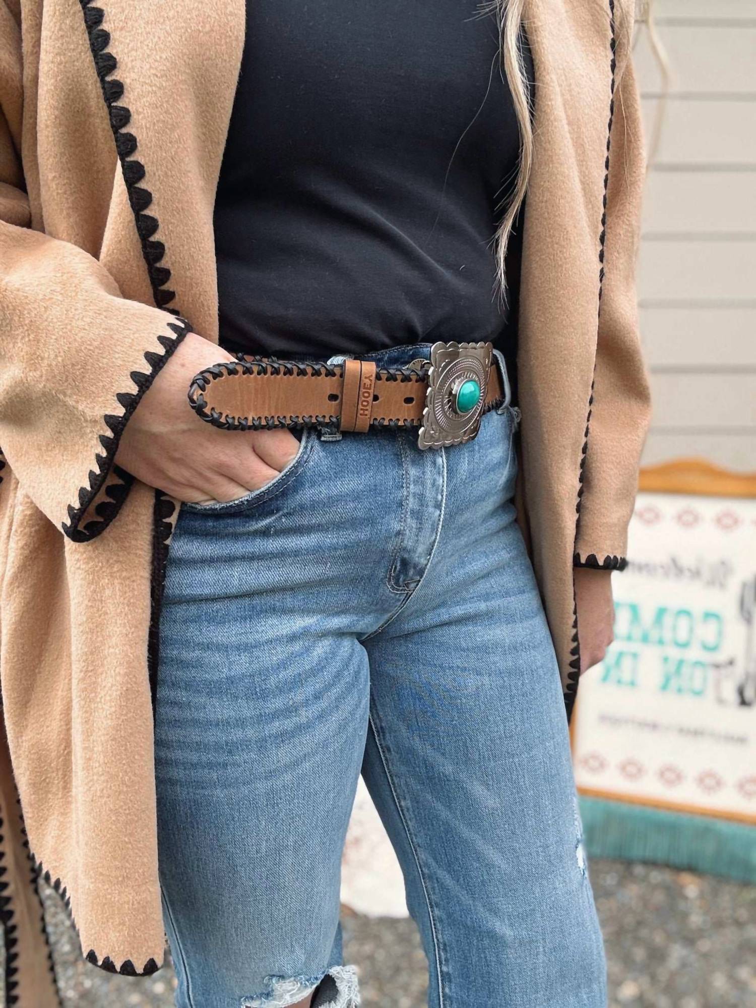 Hooey - Women's Turquoise Leather Belt