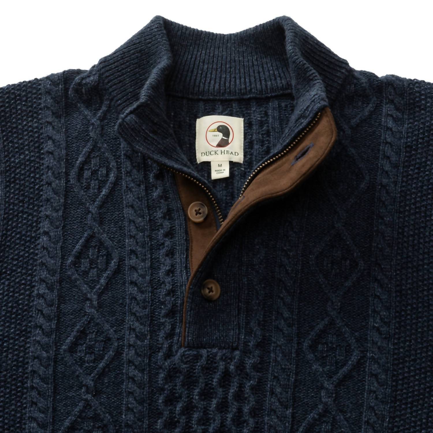 Duck Head - Men's Haines 1/4 Zip Cable Knit Sweater