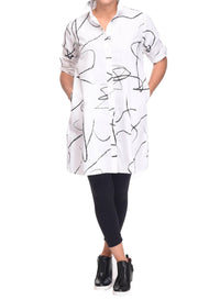 Tulip Clothing Harriet Midi Shirt Dress in white - women's dress
