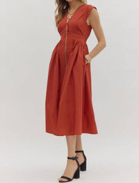 Entro - Haven Front Zip Midi Dress