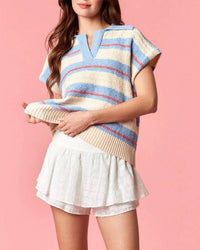 Peach Love - Island Vibes Striped Sweater Top