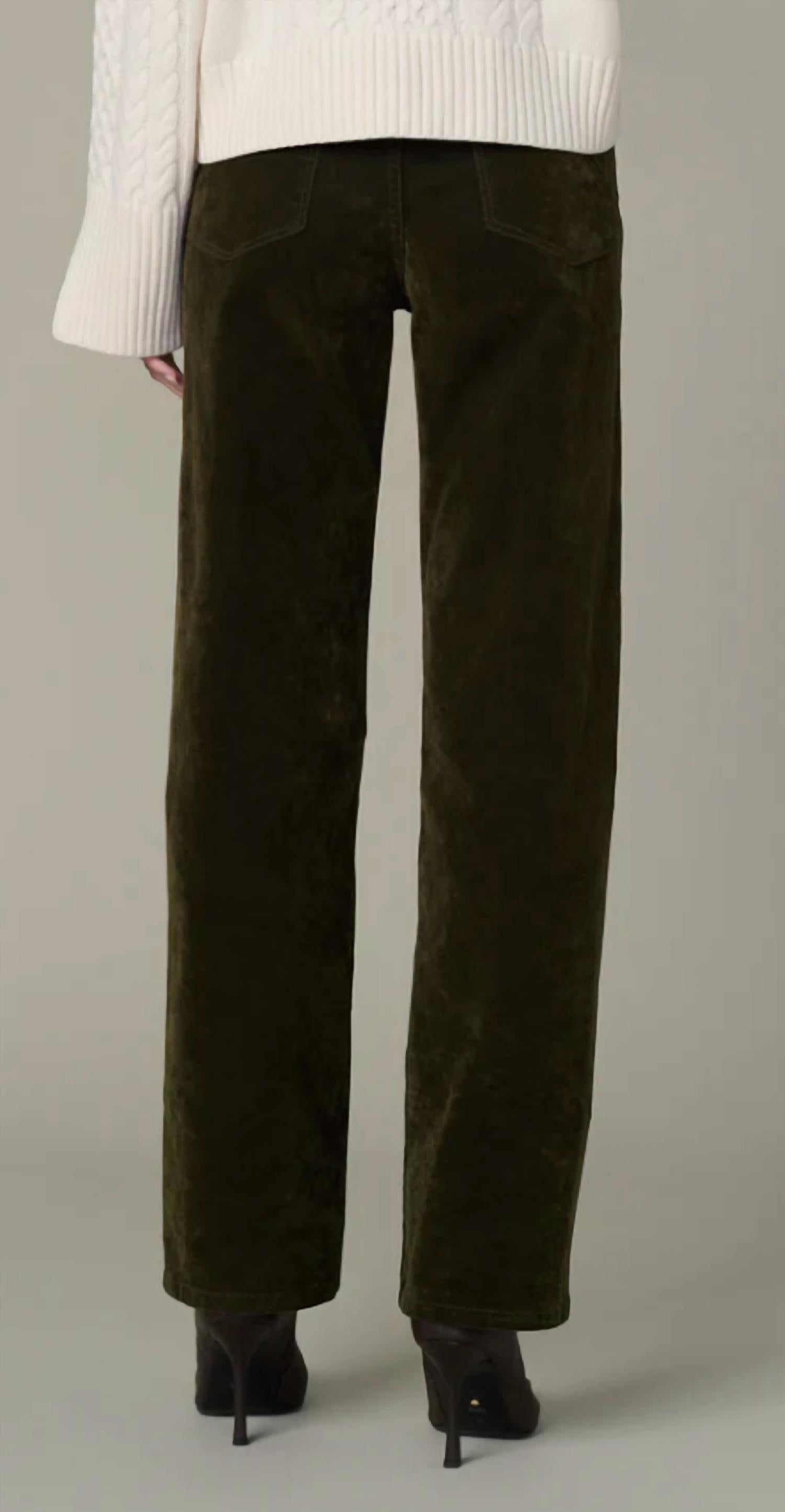 Joe's Jeans Margot Flocked Straight Jeans in olive - women's jeans - alternate view