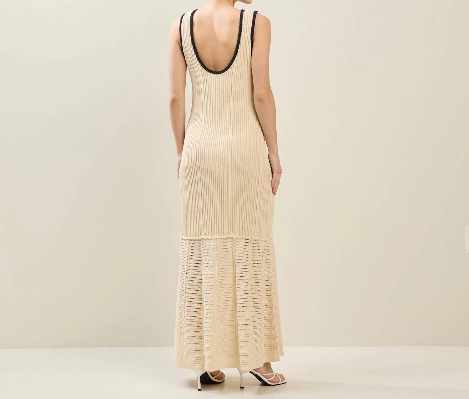 Able - Contrast Trim Knit Maxi Dress