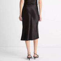 Vince Slip Satin Midi Skirt in black - women's skirt - detail view