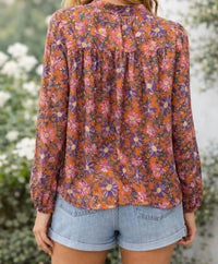 Joy Joy Pull over top in wildflower - women's blouse - detail view