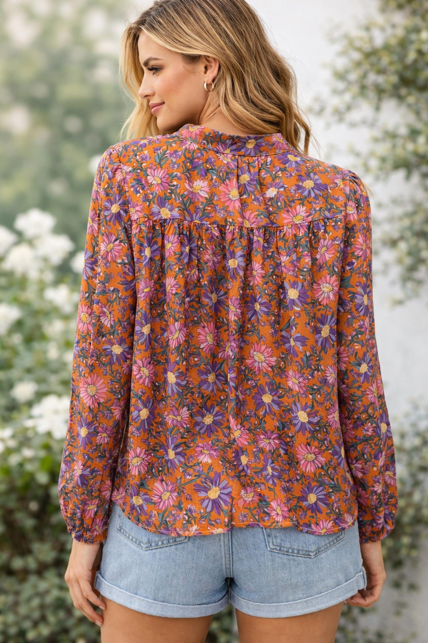 Joy Joy Pull over top in wildflower - women's blouse - alternate view