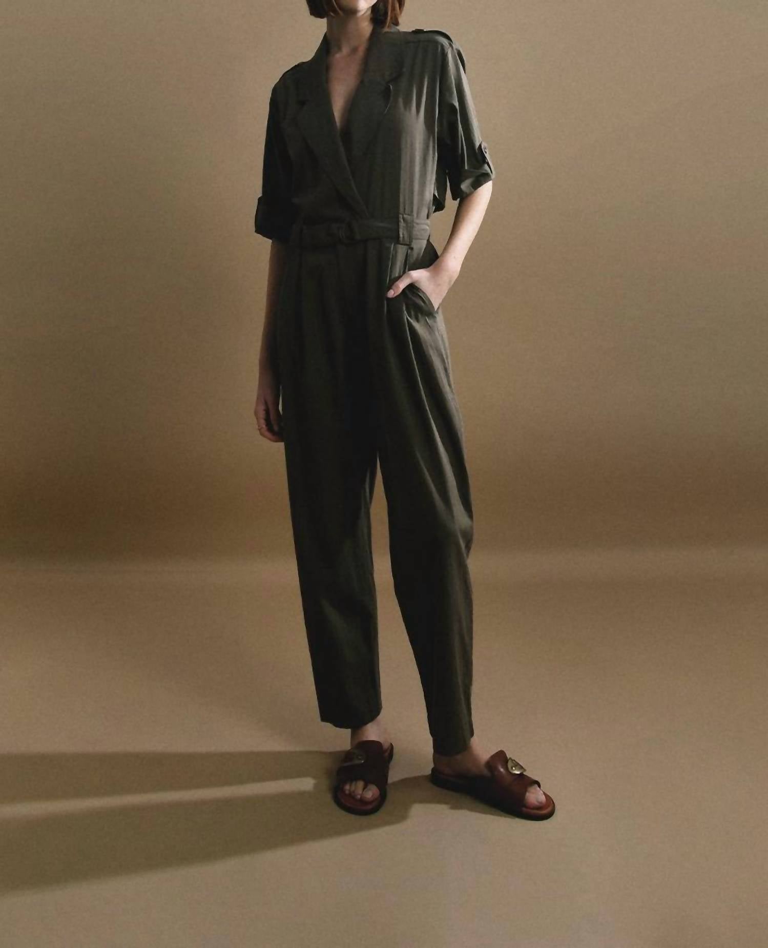 LADIES WOVEN JUMPSUIT