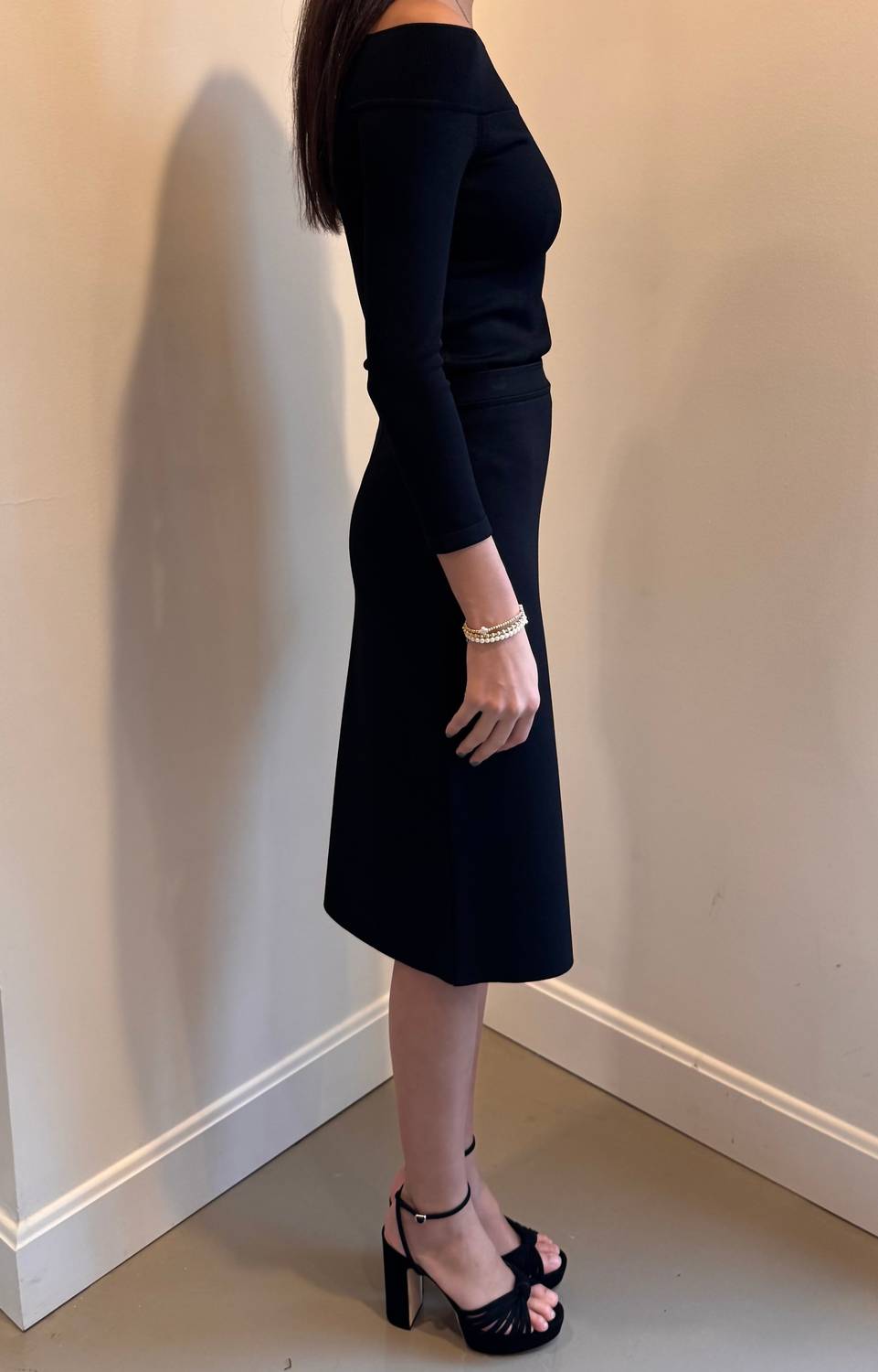 Rvn - Estelle Crepe Knit Pencil Skirt