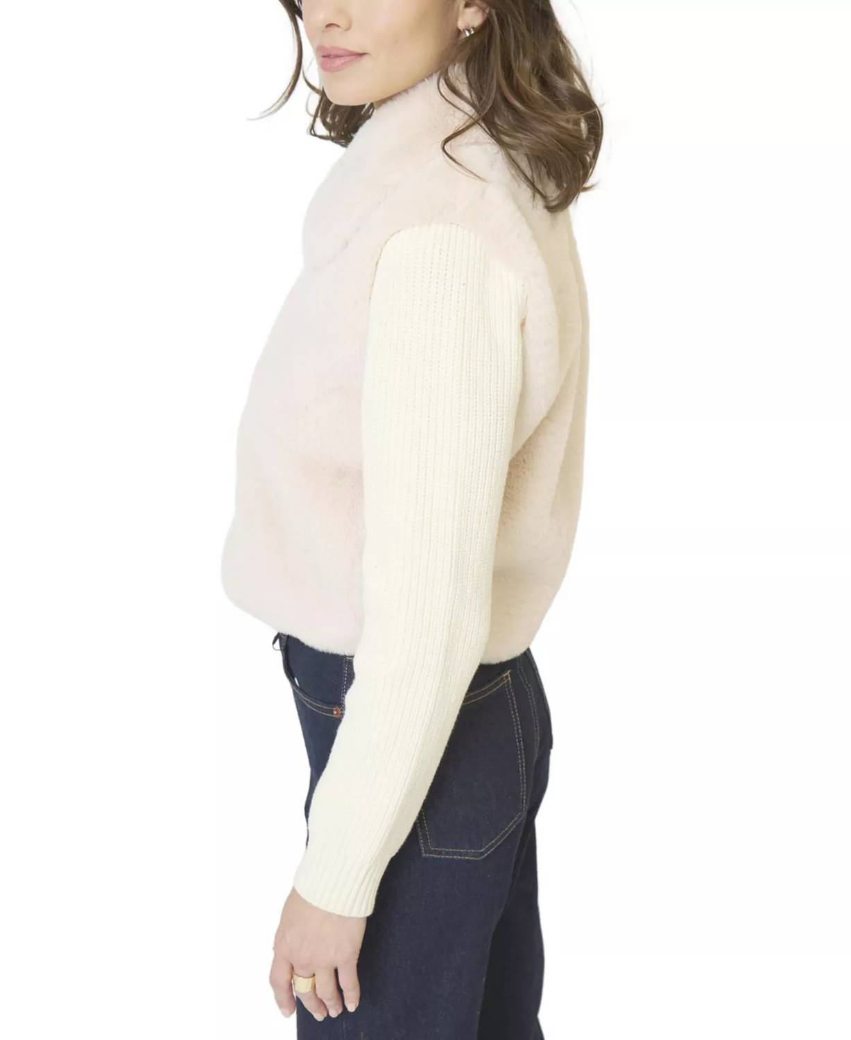 Central Park West - Gia Cropped Fur Sweater