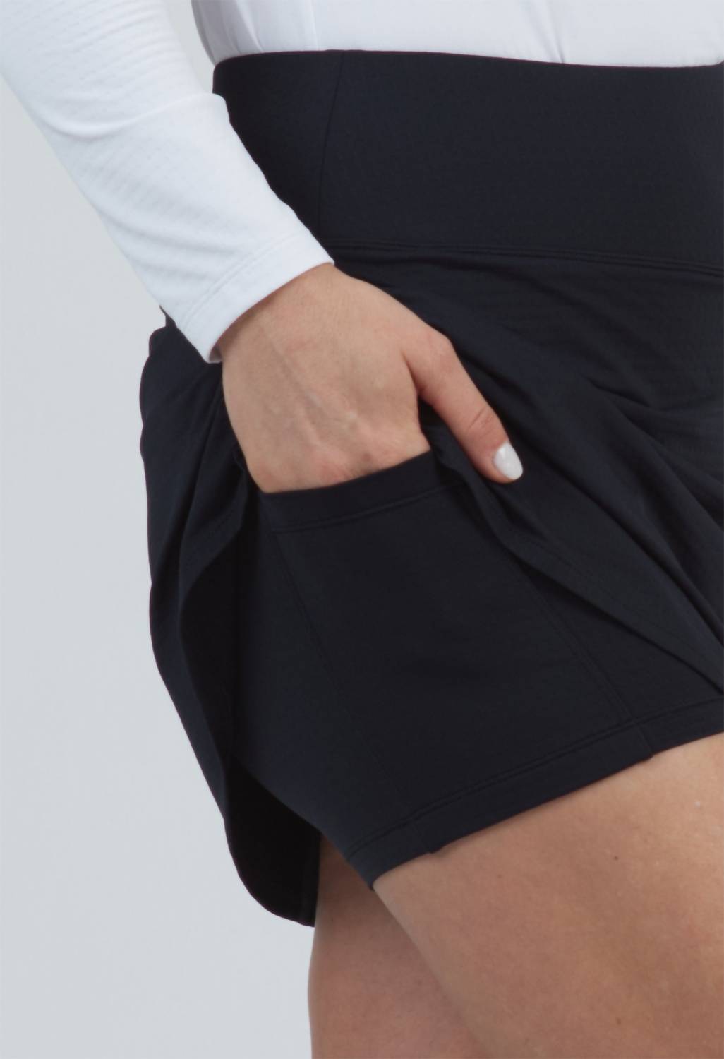 Ibkul - Faux Wrap Print Skort