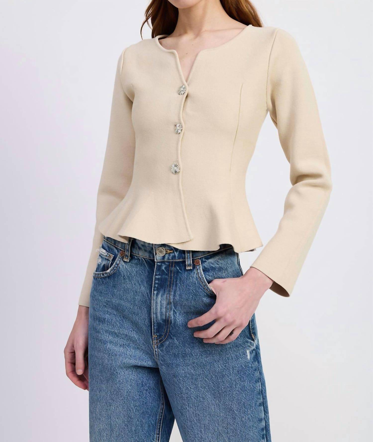 En Saison - Idah Peplum Knit Cardigan
