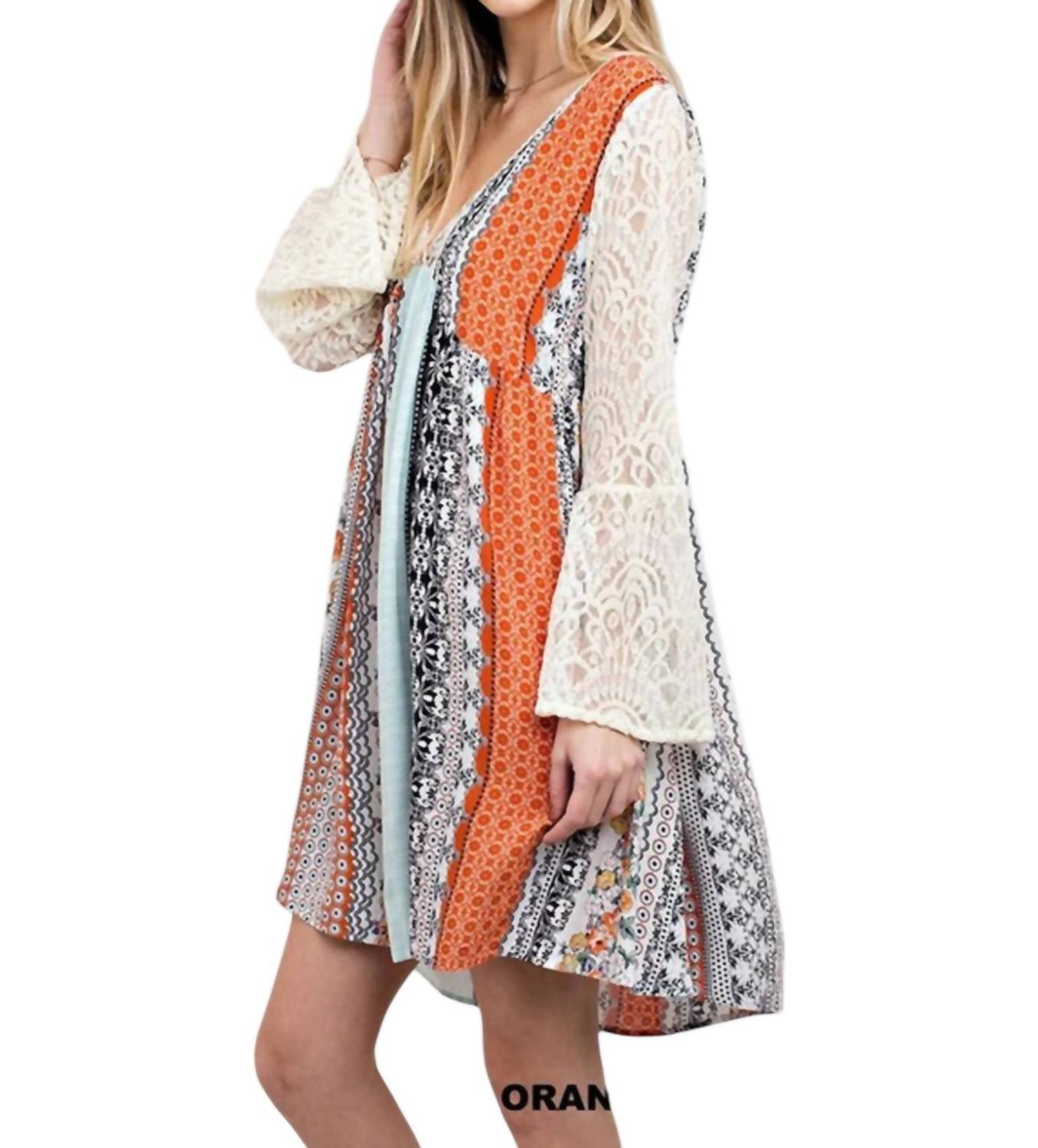 Kori - Mixed Print Lace Dress