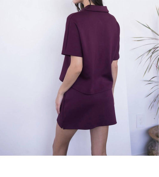 P.Cill - Women's Butter Modal Short Sleeve Quarter Zip Top