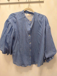 Fate - Pinstripe Bubble Sleeve Blouse