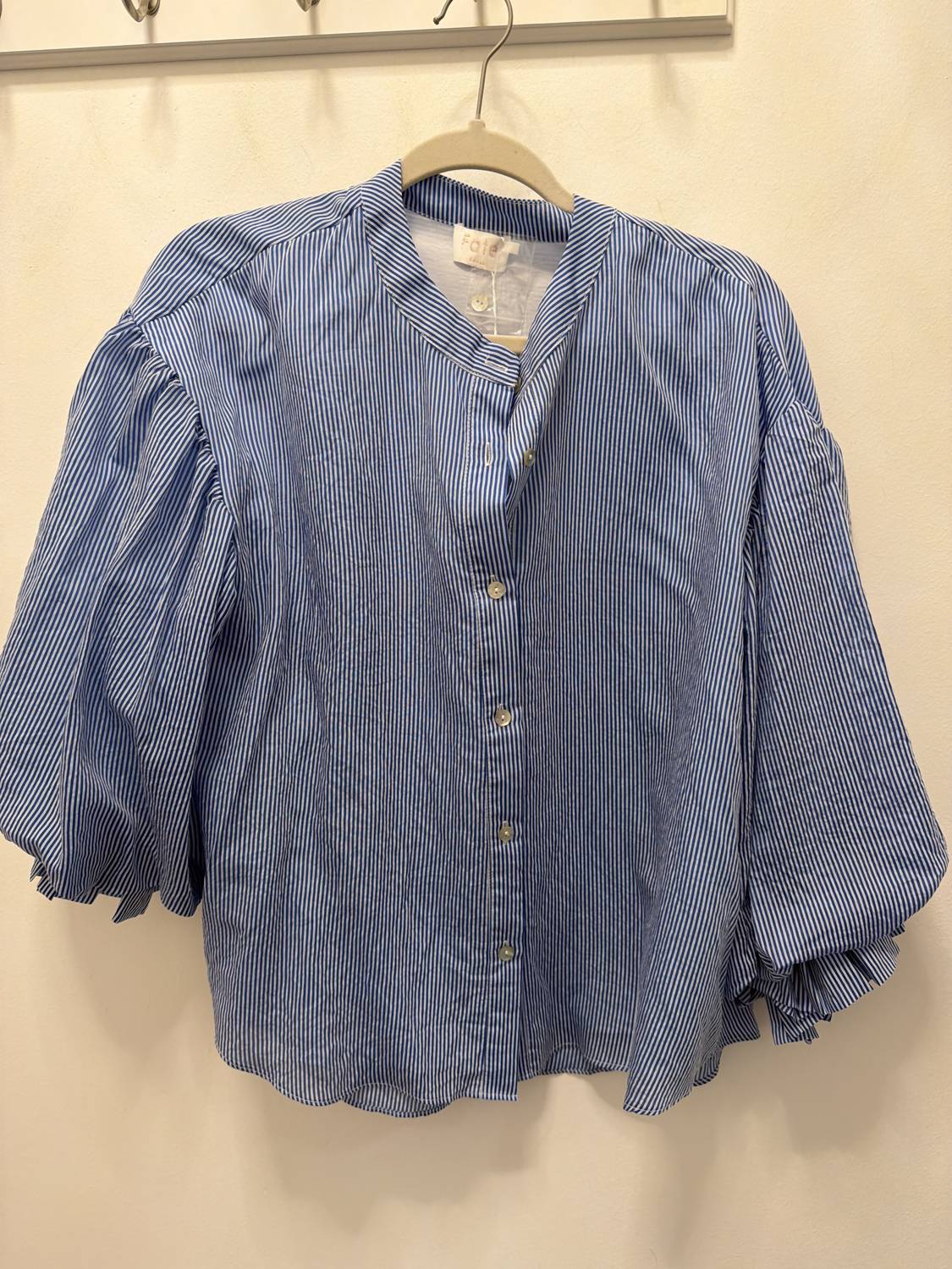 Fate - Pinstripe Bubble Sleeve Blouse