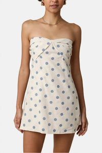 Olivaceous - The Annie Polka Dot Strapless Romper