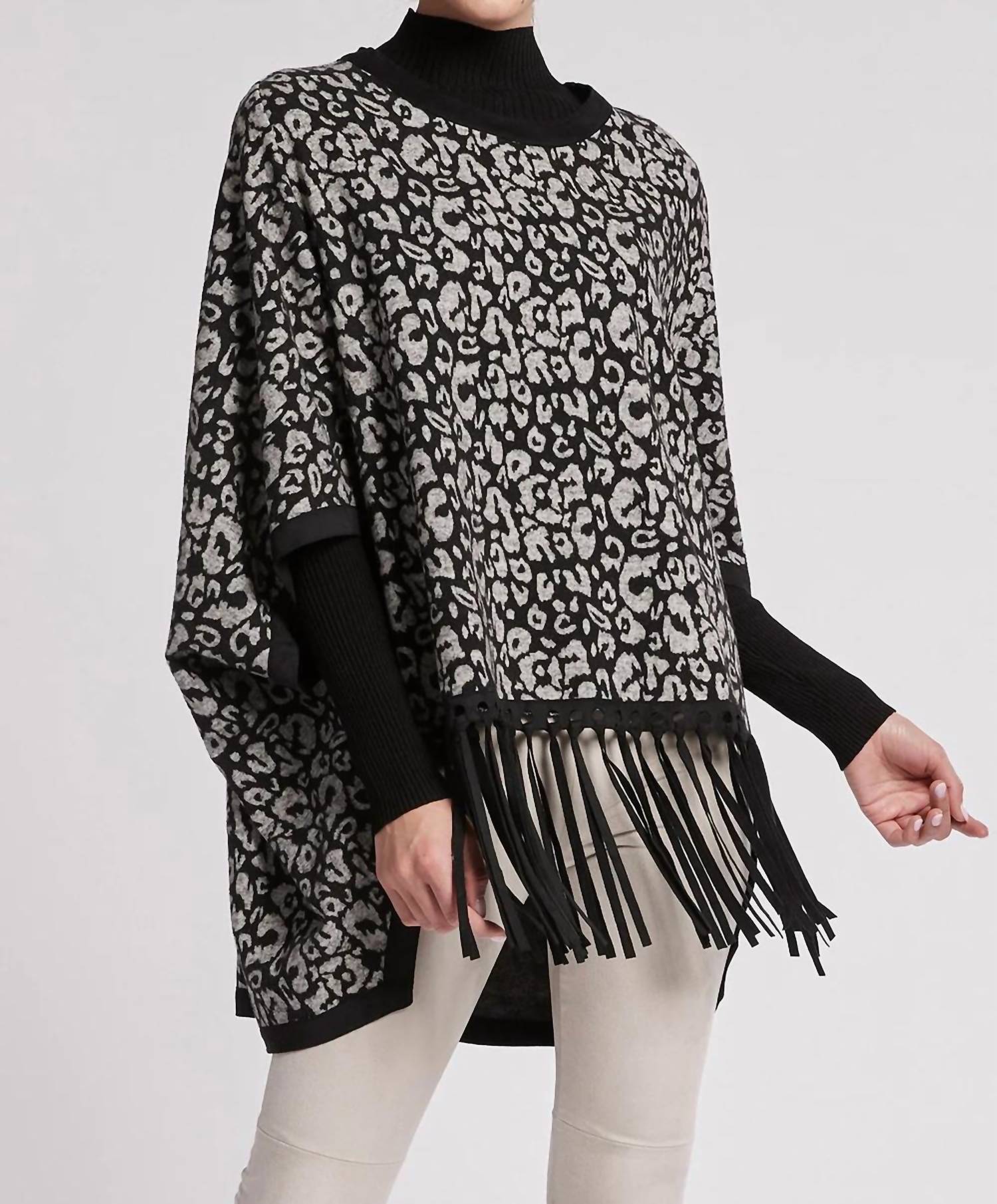 Tyler Boe - Cheetah Poncho Sweater