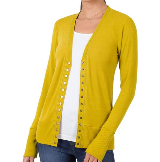Zenana - Snap Full Sleeve Cardigan