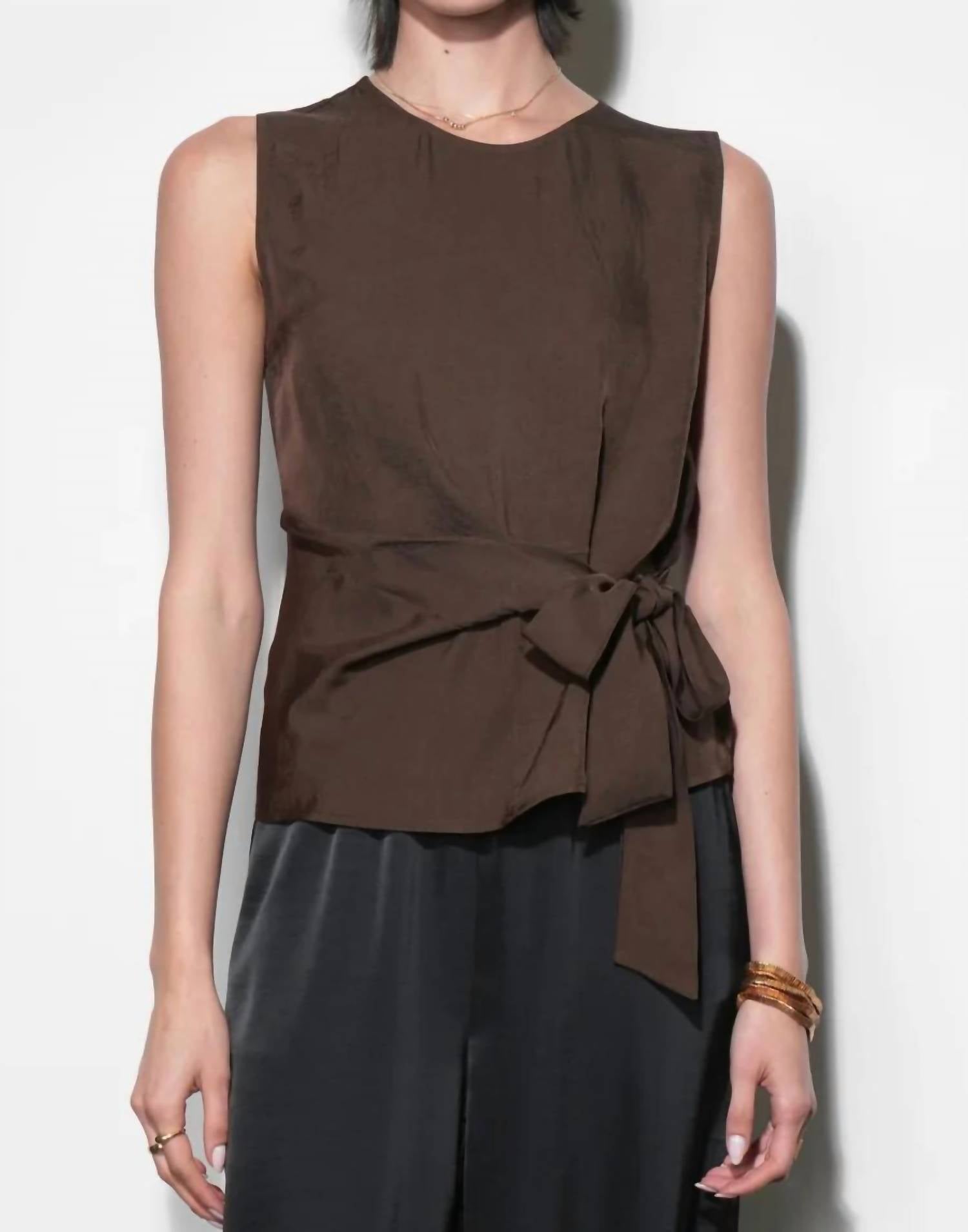 Greylin - Lola Sleeveless Side Tie Blouse
