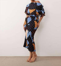 Never Fully Dressed - Mara Tilly Off Shoulder Plisse Maxi Dress
