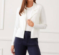 Karen Kane - Ribbed Long Set-In Sleeves Jacket - Petite