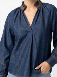 Thml - Denim Pop Collar Shirt