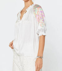 Current Air - Floral Printed V-Neck Blouse