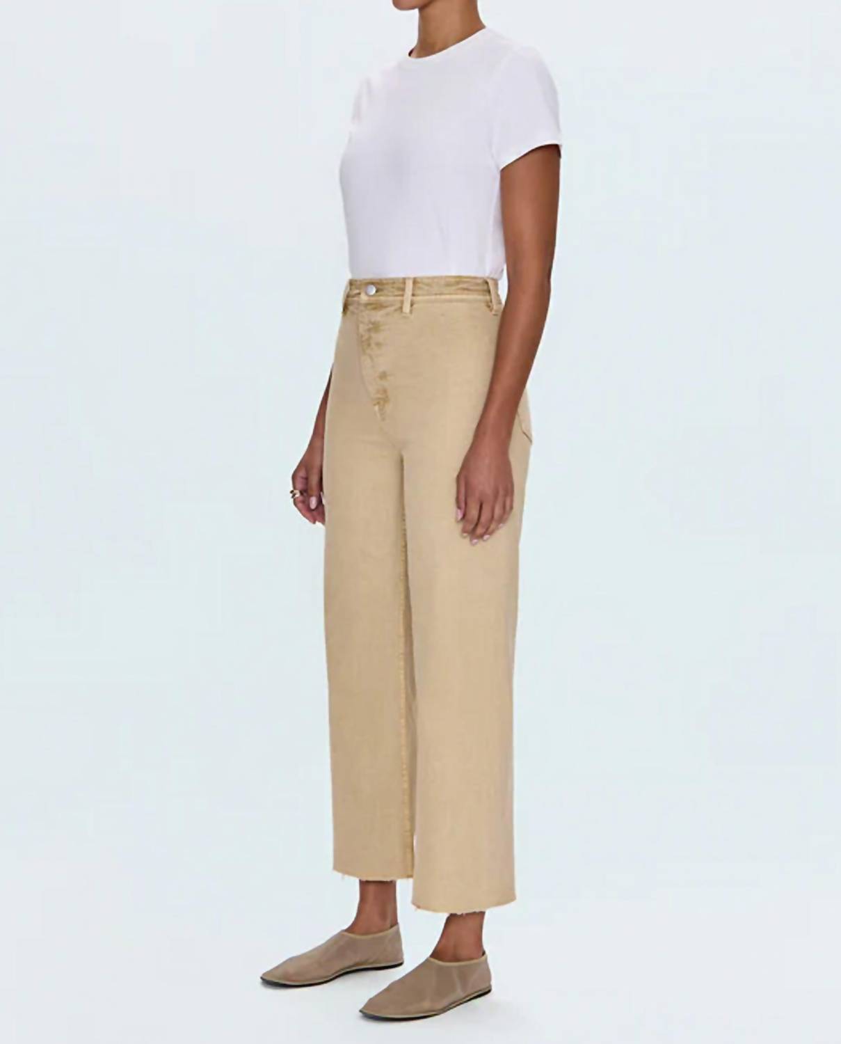 PISTOLA Aspen High Rise Wide Leg Jeans in sand - women's pants - alternate view