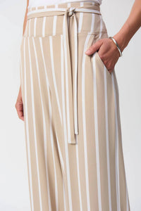 Joseph Ribkoff - Striped Silky Knit Wide-Leg Pants