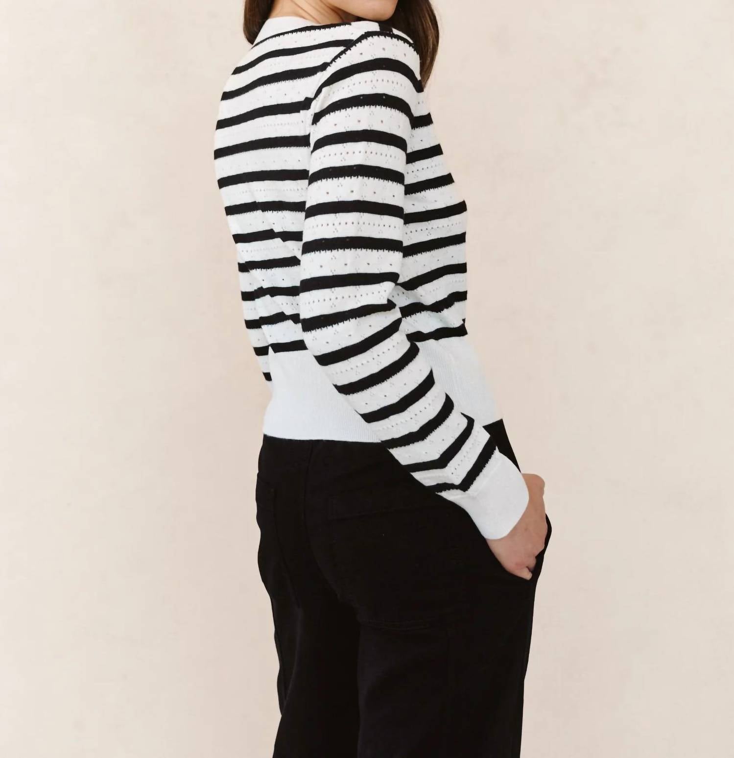 Bella Dahl - Long Sleeve Crewneck Fitted Cardigan