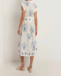 Greek Archaic Kori - Mini Peacock Wrap Dress