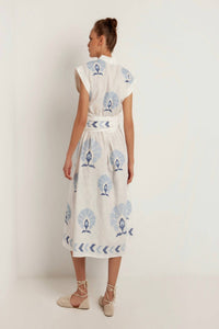 Greek Archaic Kori - Mini Peacock Wrap Dress