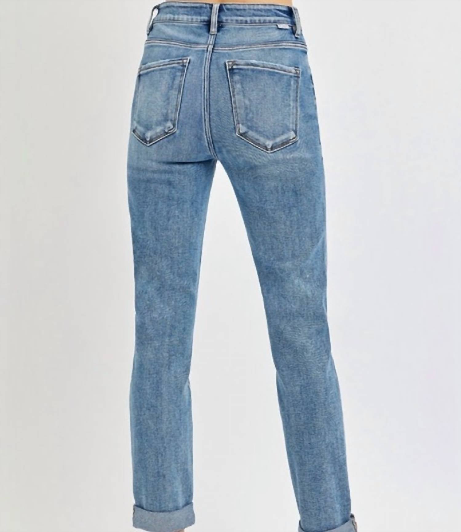 Risen - Haven High Rise Ankle Skinny Roll Up Jeans