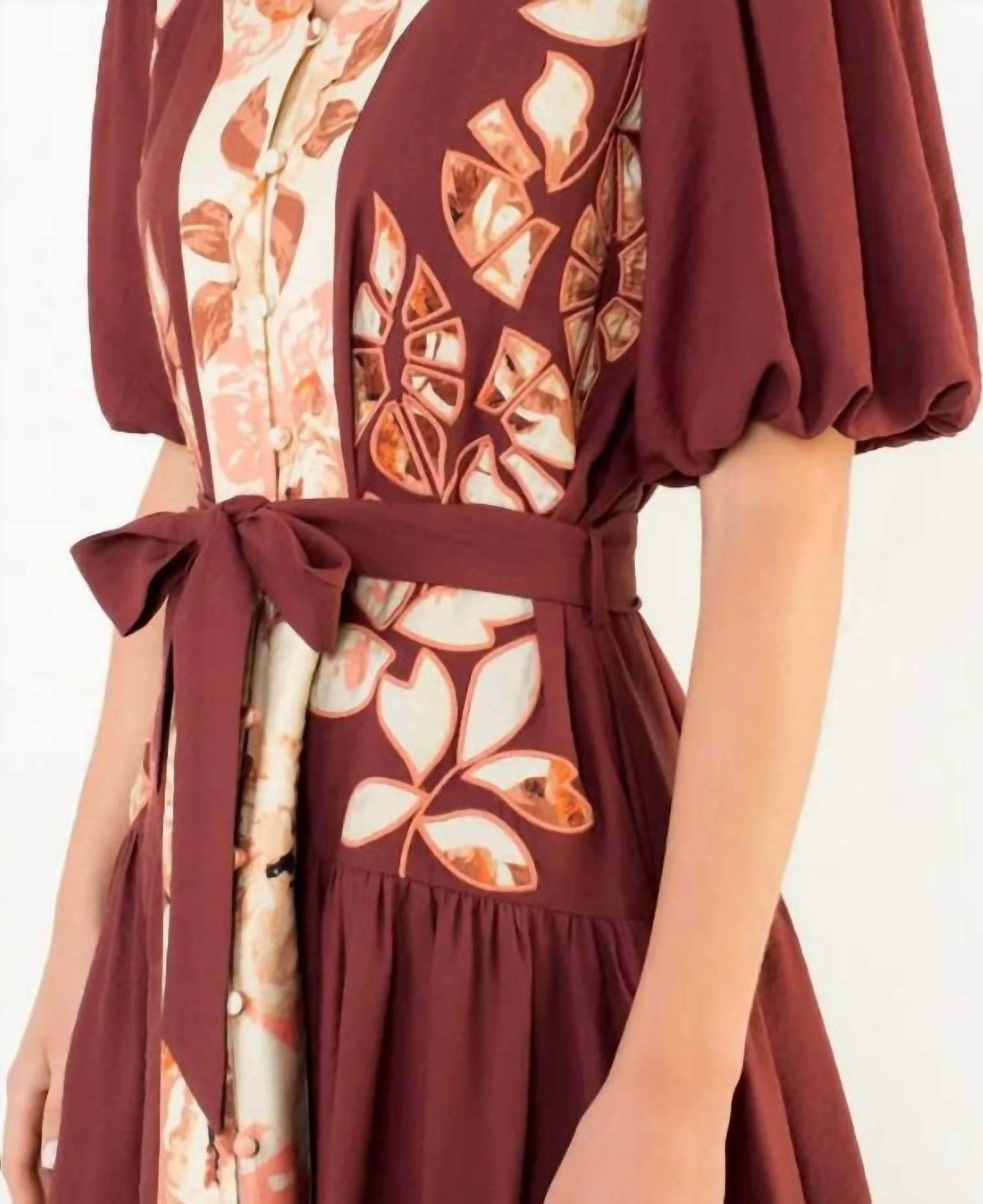 Mint - Micah Puff Sleeve Button Up Dress