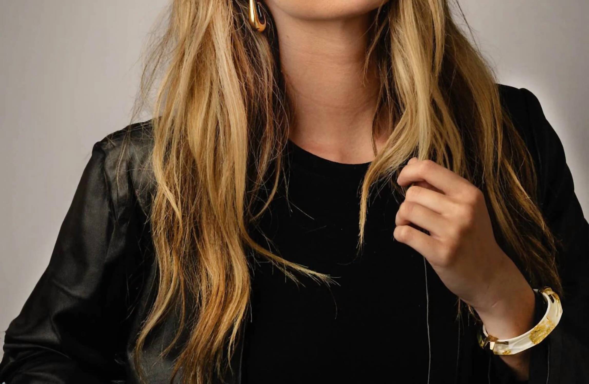 Gold & Honey - Women's Drop Hoop Earrings